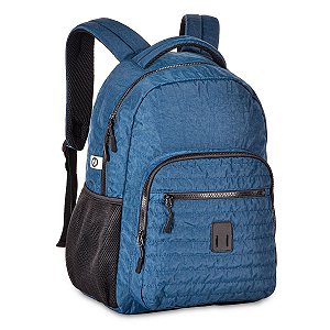 Mochila de Costas Escolar Crinkle Azul e Preto - Clio Packs