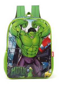 Mochila Escolar Costas Hulk Verde Infantil - Luxcel