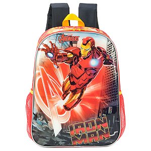 Mochila Escolar Iron Man Vermelho Avengers - Luxcel