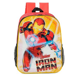 Mochila Escolar Iron Man Amarela Avengers - Luxcel