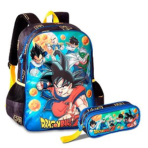 Kit Mochila de Costas + Estojo Goku Dragon Ball Z - Clio