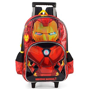 Mochila Escolar De Carrinho Iron Man Mascara - Luxcel