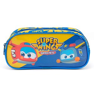 Estojo Escolar Infantil Super Wings Super Pets Azul - Luxcel