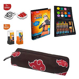 Kit Estojo Naruto Shippuden + Maleta Artistica + Materais