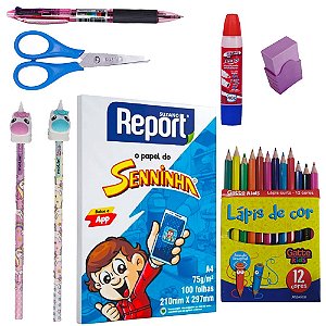 Kit Escolar Jardim Infantil Desenho E Pintura Arte 16 Peças - Shop Macrozao