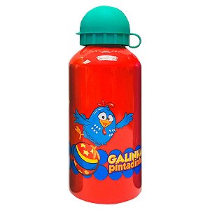 Garrafa 500ml Galinha Pintadinha Circo Vermelho Alumínio