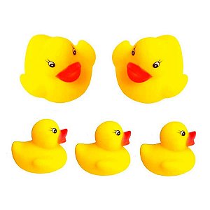 Patinho de Borracha Amarelo Para bebês de banho 6un