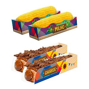 Caixas para Milho e Churros Festa Junina 50Un Tradicional