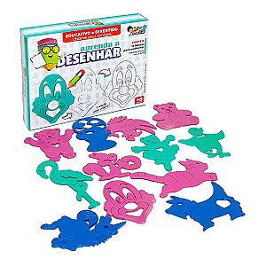 Brinquedo Aprenda a Desenhar e Colorir 12 Moldes