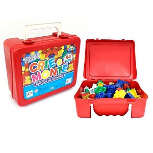 Maleta Crie e Monte Blocos de Montar 84 peças - Mini Toys