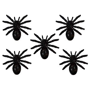 5Un Brinquedo Aranha Preta 11x15cm - Mini Toys