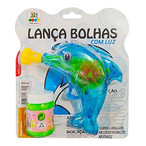 Lança Bolhas de Sabão com Luzes Golfinho Azul