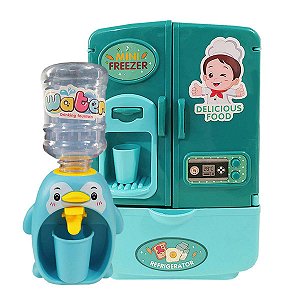 Brinquedo Cozinha Feliz Mini Freezer + Bebedouro Verde