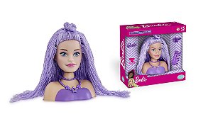 Barbie Mini Styling Head Special Hair Lilás Cabelo de tricô