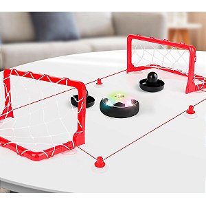 Mini Mesa de Air Hockey Infantil, Rebata o disco flutuante e faça