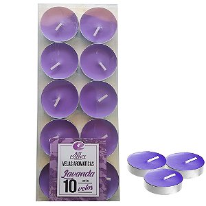 10 Velas Aromáticas Art Essence Cheiro de Lavanda