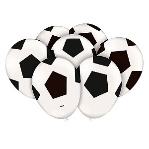 Balão Bola de Futebol 25un Bexiga Tam 9 - Festcolor