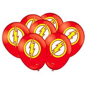 Balão do Flash Vermelho e Amarelo 25un Bexiga 9 Festcolor