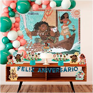 Decoração Aniversário Moana Baby Infantil Kit Festa Com 40 Itens