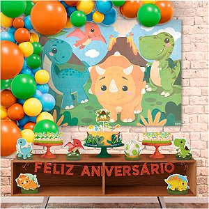 Kit Festa Fácil Dino Baby Aniversário 39 Pçs Decoração