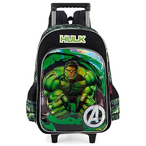 Mochila Escolar De Carrinho Hulk Avengers Verde - Luxcel
