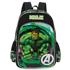 Mochila de Costas Escolar Hulk Avengers Verde - Luxcel