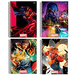 Caderno Unv Espiral Marvel 80 Folhas 1 Matéria - SD