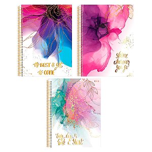 Caderno Unv Espiral Capa Dura Mulher Flores 80F 1Mat