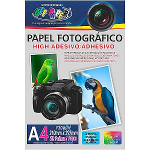 Papel Fotográfico High Adesivo A4 210x297mm 50F 130g