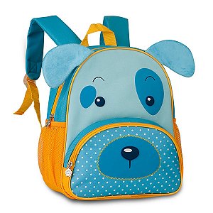 Mochila Escolar Costas Cachorrinho Azul - Clio Pets