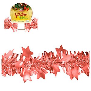 Festao Big Star Rose Gold Decorações Natal 9cmx2M