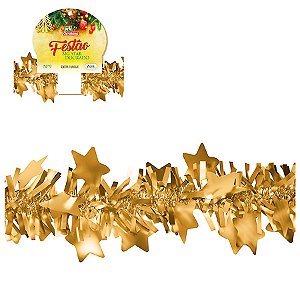 Festao Big Star Dourado Decorações Natal 9cmx2M
