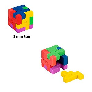 Borracha tetris cubo 6 em 1 - Colorida BRW