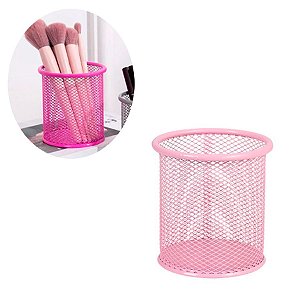 Porta caneta aramado Redondo - Rosa Pastel