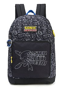 Mochila de Costa Escolar Sonic Frases Preto - Luxcel