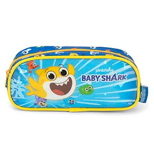 Estojo Escolar Baby Shark Azul e Amarelo - Luxcel