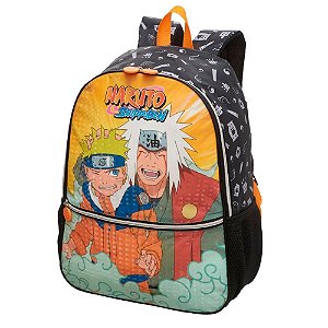 Estojo Escolar Infantil Duplo Naruto Akatsuki Nuvens Preto Grande