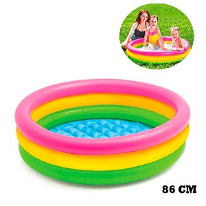 Piscina Infantil Inflável Conchas Redonda 86cm de Plástico