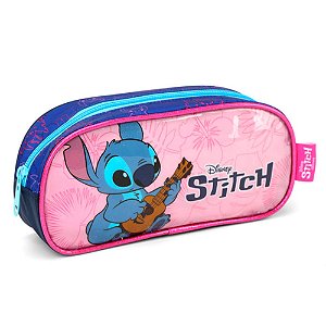 Estojo Simples Escolar Stitch Disney Roxo - Luxcel