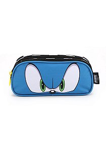 Estojo Duplo Sonic Olhos Escolar Azul - Luxcel