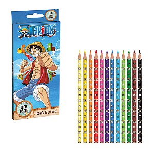Lápis De Cor 12 Cores Escolar - One Piece
