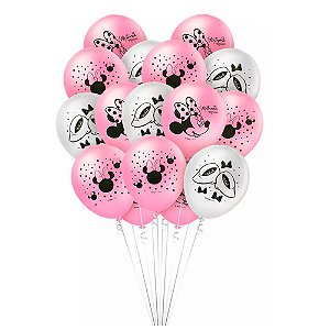 Balão de Aniversário Minnie Mouse Rosa 25un Tam 9 - Regina