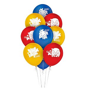 Balão de Aniversário Sonic Colorido 25un Tam 9 - Regina