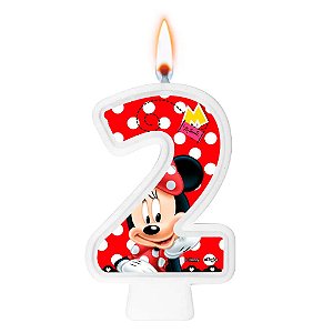 Vela de Aniversário Numeral Minnie Mouse Disney n 2