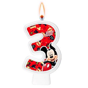 Vela de Aniversário Numeral Mickey Mouse Disney n 3