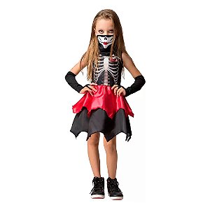 Fantasia Ninja Skull Infantil Halloween Festas