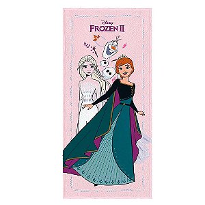 Toalha de Banho Frozen Elsa e Anna Rosa Felpuda - Frozen