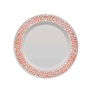 Prato de Sobremesa Branco Vazado Rose 19cm 6Un
