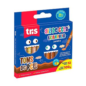 Giz De Cera Jumbo Triangular – Tons de Pele – 12 Cores Tris