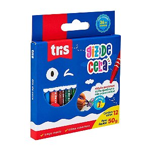 Giz De Cera Fino – 12 Cores – Tris